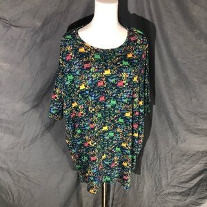 LuLaRoe Multicolor Abstract Short Sleeve Top